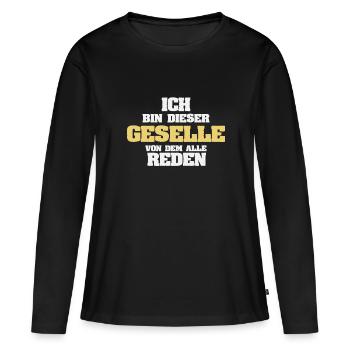 Compagnon comme profession - T-shirt manches longues Premium bio Femme - noir - Devant - Julia (174cm)
