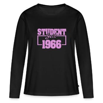 1966 1966 - T-shirt manches longues Premium bio Femme - noir - Devant - Julia (174cm)