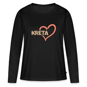 Crète - T-shirt manches longues Premium bio Femme - noir - Devant - Julia (174cm)