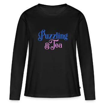 Puzzling and Tea Hobby Jigsaw Puzzler - Women's Premium Organic Long Sleeve Shirt - black - Front - Julia (174cm)