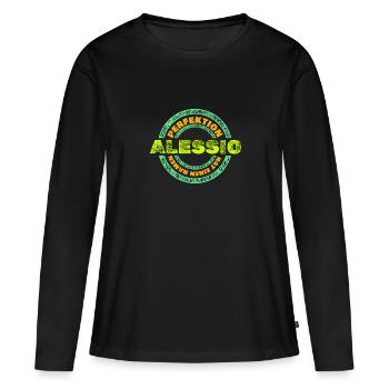 Perfekt Alessio - Frauen Premium Bio Langarmshirt - Schwarz - Vorne - Julia (174cm)