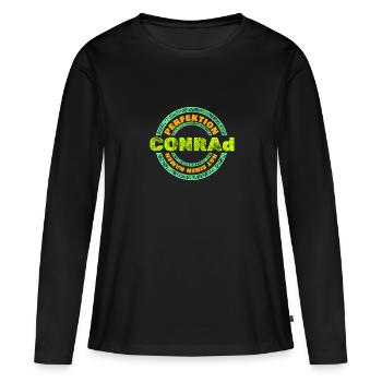 Perfekt Conrad - Frauen Premium Bio Langarmshirt - Schwarz - Vorne - Julia (174cm)