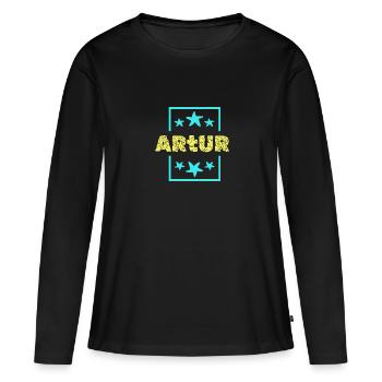 Prénom pour Artur Artur Birthday - T-shirt manches longues Premium bio Femme - noir - Devant - Julia (174cm)
