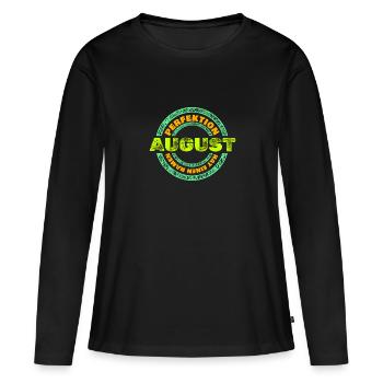 Geschenk für August - Frauen Premium Bio Langarmshirt - Schwarz - Vorne - Julia (174cm)