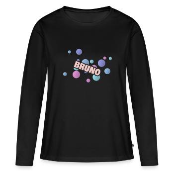 Cadeau pour Bruno - T-shirt manches longues Premium bio Femme - noir - Devant - Julia (174cm)