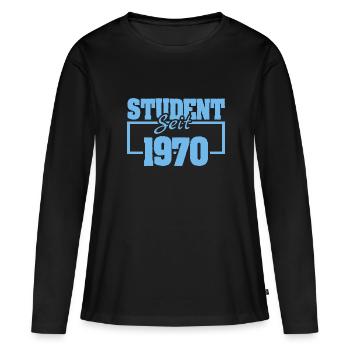 seit 1970 - Frauen Premium Bio Langarmshirt - Schwarz - Vorne - Julia (174cm)