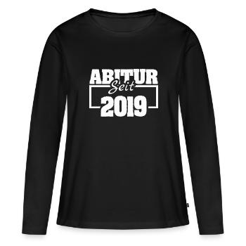 Diplômé du secondaire 2019 - T-shirt manches longues Premium bio Femme - noir - Devant - Julia (174cm)