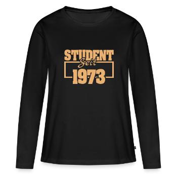 seit 1973 - Frauen Premium Bio Langarmshirt - Schwarz - Vorne - Julia (174cm)