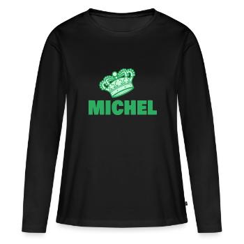 First name Michel - Women's Premium Organic Long Sleeve Shirt - black - Front - Julia (174cm)
