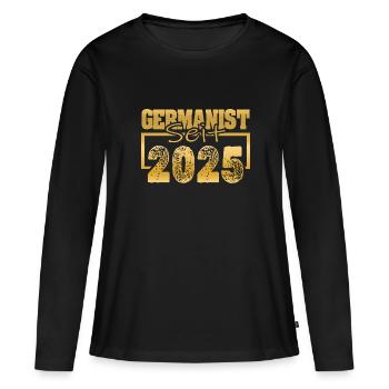Uni 2025 - Frauen Premium Bio Langarmshirt - Schwarz - Vorne - Julia (174cm)