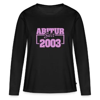 2003 - T-shirt manches longues Premium bio Femme - noir - Devant - Julia (174cm)
