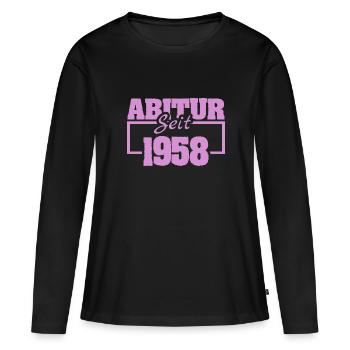 1958 - T-shirt manches longues Premium bio Femme - noir - Devant - Julia (174cm)