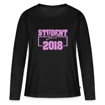 seit 2018 - Frauen Premium Bio Langarmshirt - Schwarz - Vorne - Julia (174cm)