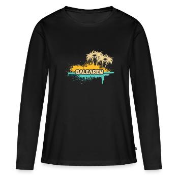 Urlaub Balearen - Frauen Premium Bio Langarmshirt - Schwarz - Vorne - Julia (174cm)