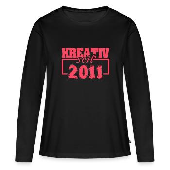2011 - Women's Premium Organic Long Sleeve Shirt - black - Front - Julia (174cm)