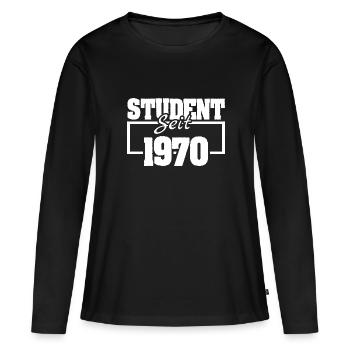 seit 1970 - Frauen Premium Bio Langarmshirt - Schwarz - Vorne - Julia (174cm)