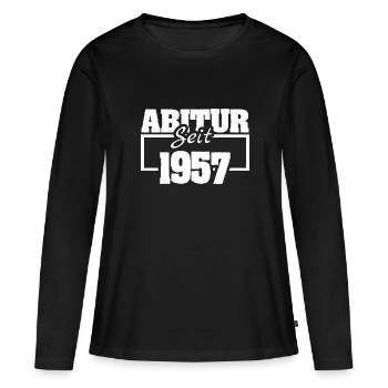 Diplômé de 1957 - T-shirt manches longues Premium bio Femme - noir - Devant - Julia (174cm)