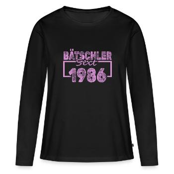 1986 - T-shirt manches longues Premium bio Femme - noir - Devant - Julia (174cm)
