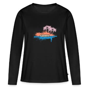 Caraïbes - T-shirt manches longues Premium bio Femme - noir - Devant - Julia (174cm)