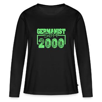 Studium 2000 - Frauen Premium Bio Langarmshirt - Schwarz - Vorne - Julia (174cm)