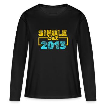 seit 2013 - Frauen Premium Bio Langarmshirt - Schwarz - Vorne - Julia (174cm)
