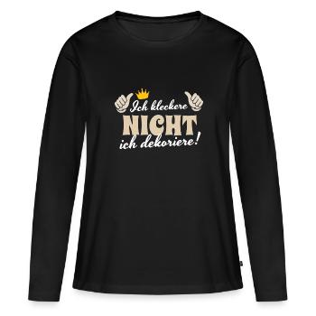 Erzieherin Weihnachten Deko Zauber Kleckern - Frauen Premium Bio Langarmshirt - Schwarz - Vorne - Julia (174cm)
