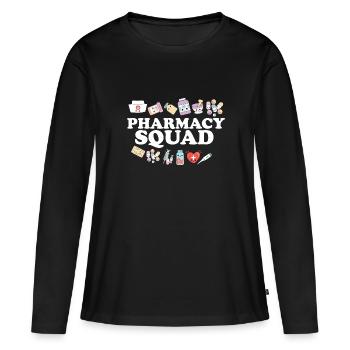 Escouade Pharmacie Pharmacien Pharmacologie de la vie - T-shirt manches longues Premium bio Femme - noir - Devant - Julia (174cm)