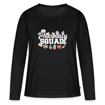 Escouade Pharmacie Pharmacien Pharmacologie de la vie - T-shirt manches longues Premium bio Femme - noir - Devant - Julia (174cm)