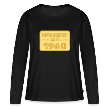 1960 1960 - T-shirt manches longues Premium bio Femme - noir - Devant - Julia (174cm)