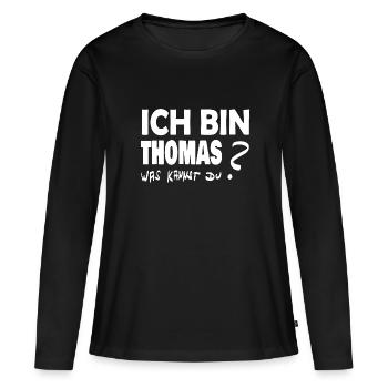 Gift for Thomas - Women's Premium Organic Long Sleeve Shirt - black - Front - Julia (174cm)