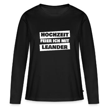 Enterrement de vie de garçon Leander - T-shirt manches longues Premium bio Femme - noir - Devant - Julia (174cm)