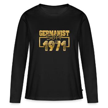 Uni 1971 - Frauen Premium Bio Langarmshirt - Schwarz - Vorne - Julia (174cm)