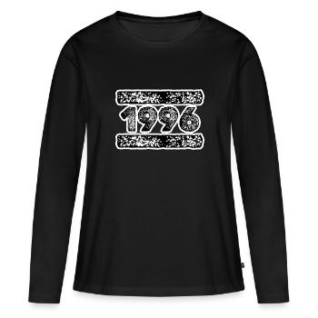 1996 1996 - T-shirt manches longues Premium bio Femme - noir - Devant - Julia (174cm)