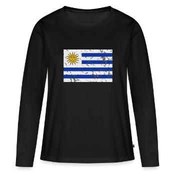 Uruguay - T-shirt manches longues Premium bio Femme - noir - Devant - Julia (174cm)