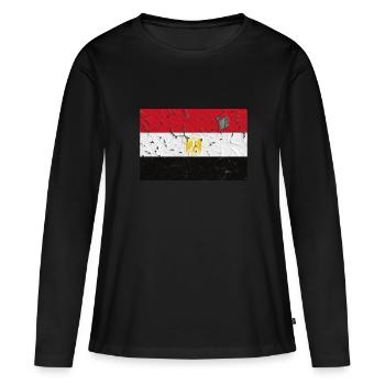 Égypte - T-shirt manches longues Premium bio Femme - noir - Devant - Julia (174cm)
