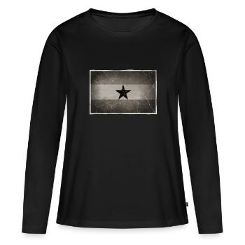 Ghana - T-shirt manches longues Premium bio Femme - noir - Devant - Julia (174cm)