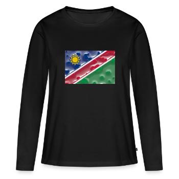Namibia - Frauen Premium Bio Langarmshirt - Schwarz - Vorne - Julia (174cm)