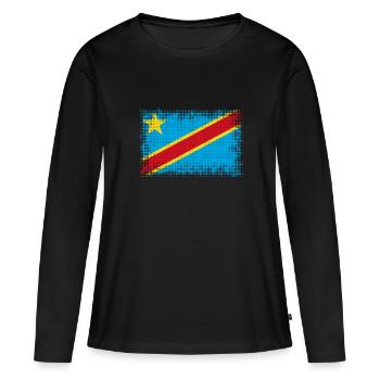 Congo - T-shirt manches longues Premium bio Femme - noir - Devant - Julia (174cm)