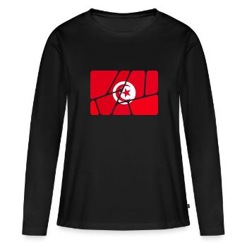Tunisie - T-shirt manches longues Premium bio Femme - noir - Devant - Julia (174cm)