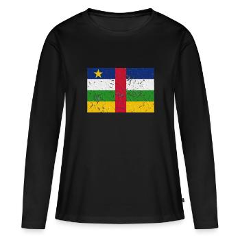 République centrafricaine - T-shirt manches longues Premium bio Femme - noir - Devant - Julia (174cm)