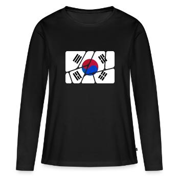 Corée du Sud en tant que Corée du Sud - T-shirt manches longues Premium bio Femme - noir - Devant - Julia (174cm)