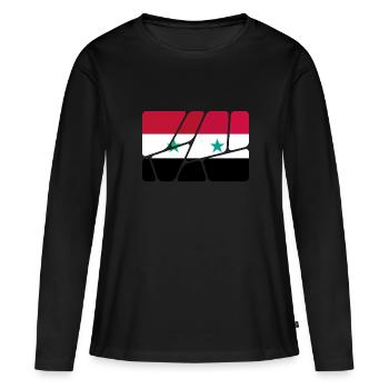 Syrie Syrie - T-shirt manches longues Premium bio Femme - noir - Devant - Julia (174cm)