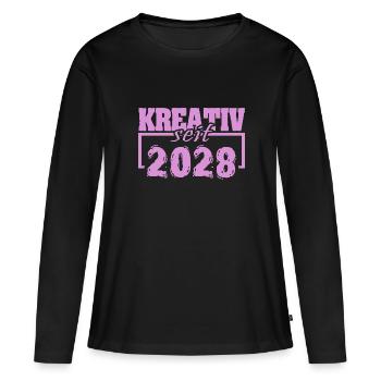 2028 - T-shirt manches longues Premium bio Femme - noir - Devant - Julia (174cm)