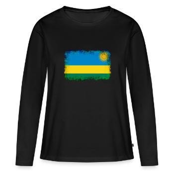 Rwanda comme Rwanda - T-shirt manches longues Premium bio Femme - noir - Devant - Julia (174cm)
