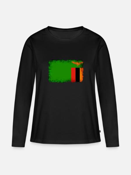 Zambia as Zambia - Women's Premium Organic Long Sleeve Shirt - black