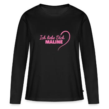 Cadeau pour Maline - T-shirt manches longues Premium bio Femme - noir - Devant - Julia (174cm)