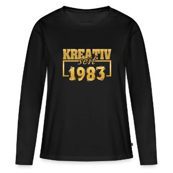 Concepteur de sites Web 1983 - T-shirt manches longues Premium bio Femme - noir - Devant - Julia (174cm)