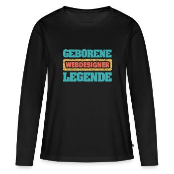 Concepteur Web - T-shirt manches longues Premium bio Femme - noir - Devant - Julia (174cm)