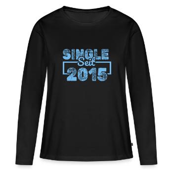 seit 2015 - Frauen Premium Bio Langarmshirt - Schwarz - Vorne - Julia (174cm)