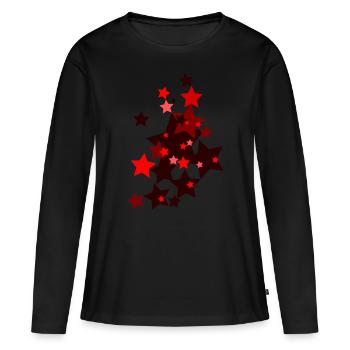 Étoiles ciel - T-shirt manches longues Premium bio Femme - noir - Devant - Julia (174cm)